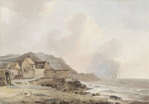 Gezicht op de kust bij Boulogne sur Mer by Petrus Johannes Schotel Oil Painting