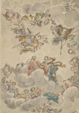 Ontwerp voor een plafond met het huwelijk van Jupiter en Juno by Petrus Norbertus Van Reysschoot Oil Painting
