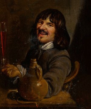 A man smoking by Petrus Staverenus Oil Painting