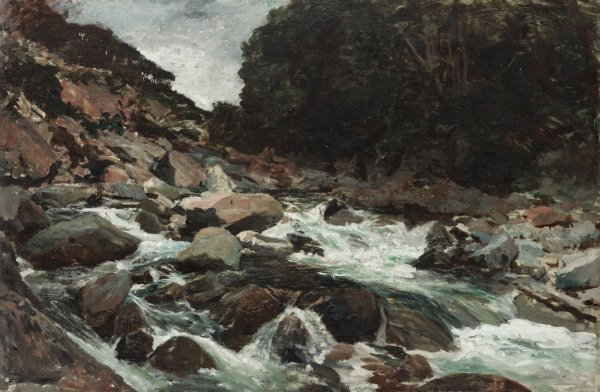 Main Product Photo of Mountain Stream, Otira Gorge Painting by Petrus Van Der Velden
