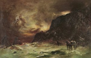 Storm at Wellington Heads, circa 1908 by Petrus Van Der Velden Oil Painting