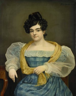 Portrait of Adriana Johanna van Wijck, Wife of Johannes Ploos van Amstel by Petrus Van Schendel Oil Painting