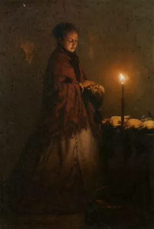 Selling game at the Groenmarkt in the Hague by Petrus Van Schendel - Oil Painting Reproduction