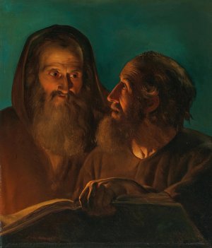 The Apostles John and Paul by Petrus Van Schendel Oil Painting