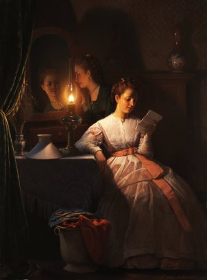 The Love Letter by Petrus Van Schendel Oil Painting
