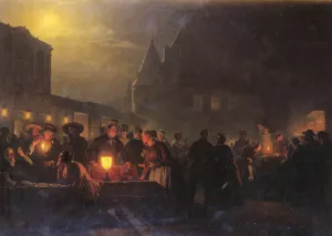 The Night Fair by Petrus Van Schendel - Oil Painting Reproduction