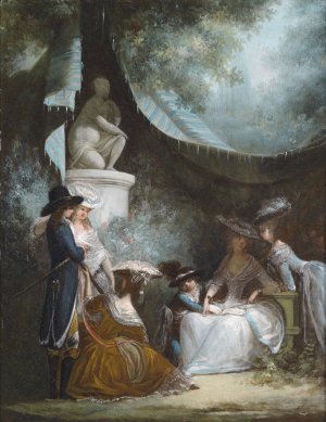 Gesellschaft unter einem Zelt im Park by Philibert-Louis Debucourt Oil Painting