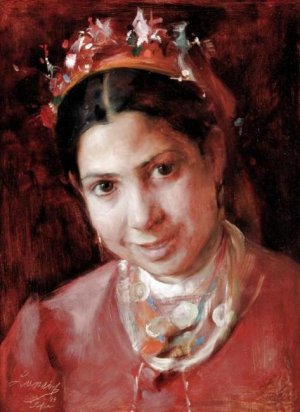 Bulgarian Girl by Philip Alexius De Laszlo Oil Painting