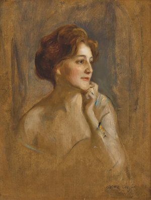 Comtesse Robert de Pourtales, nee Marie Elisabeth van Rijck by Philip Alexius De Laszlo Oil Painting