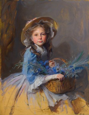 Mrs Adrian van Montagu, nee Anne Mabel Olivia Trouton by Philip Alexius De Laszlo Oil Painting