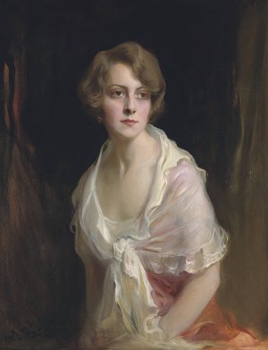 Mrs Claud Mullins, nee Gwen Brandt by Philip Alexius De Laszlo Oil Painting