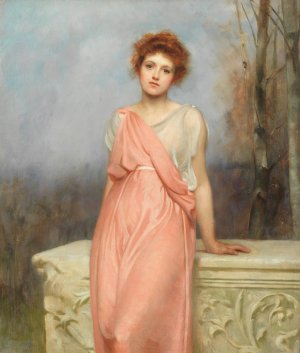 A Roman beauty by Philip Hermogenes Calderon Oil Painting