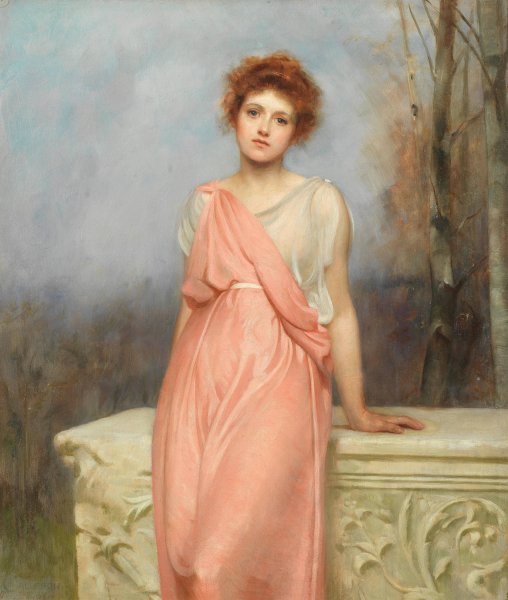A Roman beauty  by Philip Hermogenes Calderon - Hand-Painted Oil Painting Reproduction