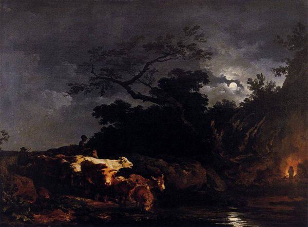 Main Product Photo of Clair de Lune Moonlight Painting by Philip Jacques De Loutherbourg