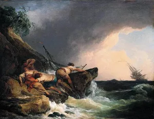 Rocky Coastal Landscape in a Storm painting by Philip Jacques De Loutherbourg