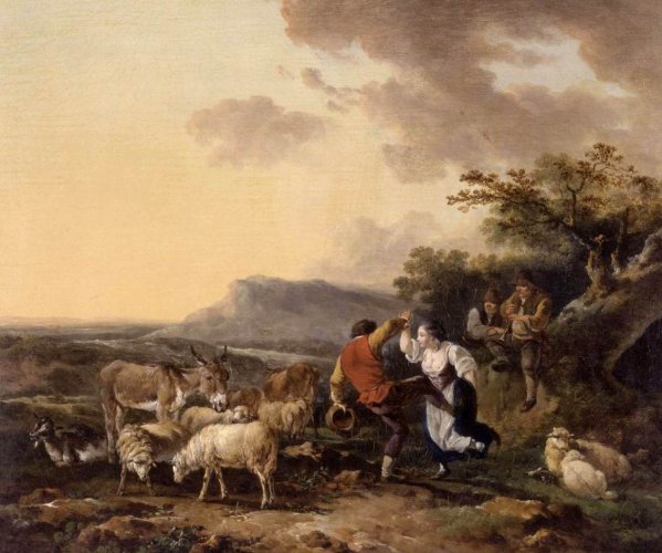 Main Product Photo of Shepherd and Shepherdess Dancing Painting by Philip Jacques De Loutherbourg