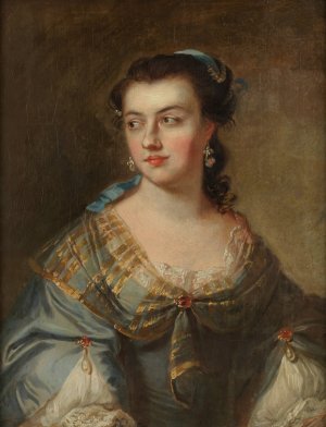 Portrait of Maria-Theresa Borrekens by Philip Joseph Tassaert Oil Painting