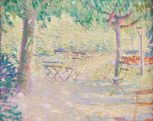 Sunlit Outdoor Terrasse, Giverny by Philip Leslie Hale Oil Painting