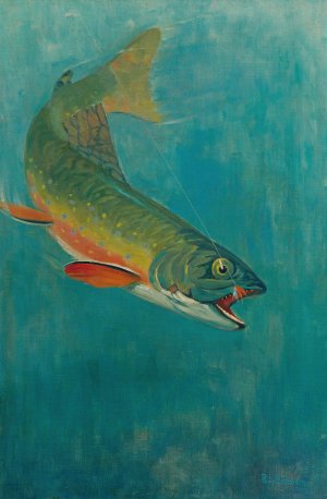 Catching The Bait by Philip R. Goodwin Oil Painting