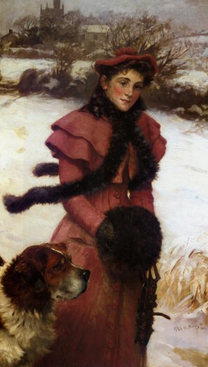 A Winter Walk Oil painting by Philip Richard Morris