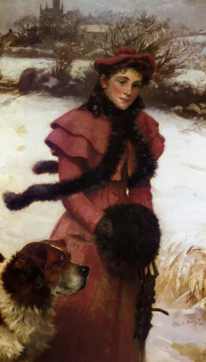 A Winter Walk Oil painting by Philip Richard Morris