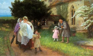 The Christening Party by Philip Richard Morris Oil Painting