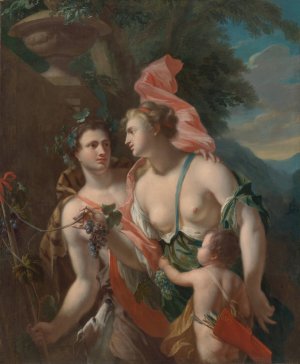 Venus And Bacchus by Philip Van Dijk Oil Painting