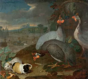 Perlhuhner Mit Meerschweinchen by Philipp Ferdinand De Hamilton Oil Painting