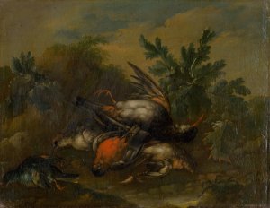 Still Life with Dead Birds by Philipp Ferdinand De Hamilton Oil Painting