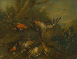 Still Life with Dead Birds by Philipp Ferdinand De Hamilton Oil Painting