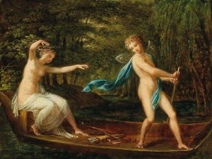 Cupid and Psyche by Philipp Friedrich Von Hetsch Oil Painting