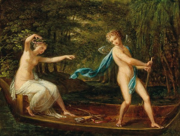 Main Product Photo of Cupid and Psyche Painting by Philipp Friedrich Von Hetsch