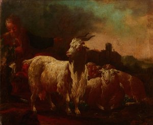 Goats and Sheep by Philipp Peter Roos Oil Painting