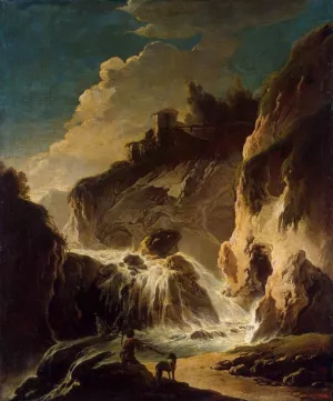 Landscape with a Waterfall by Philipp Peter Roos - Oil Painting Reproduction