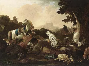 The Rest after the Hunt by Philipp Peter Roos Oil Painting
