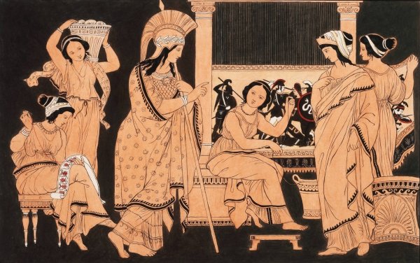 Main Product Photo of Athena bei der mit Webereien beschaftigten Penelope  Painting by Philipp Veit
