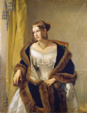 Portrait of the Baroness of Bernus by Philipp Veit Oil Painting