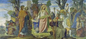 The Arts Being Introduced to Germany by Christianity by Philipp Veit Oil Painting
