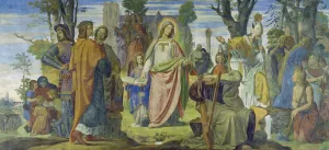 The Arts Being Introduced to Germany by Christianity by Philipp Veit Oil Painting