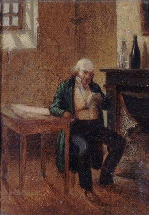 Portrait de Pierre-Jean Beranger by Philippe-Auguste Jeanron Oil Painting