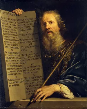 Moses with the Ten Commandments by Philippe De Champaigne - Oil Painting Reproduction