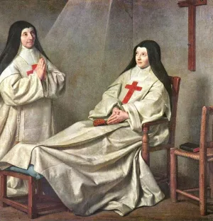 Mother Catherine-Agnes Arnault and Her Sister Catherine of Saint-Suzanne de Champaigne by Philippe De Champaigne - Oil Painting Reproduction