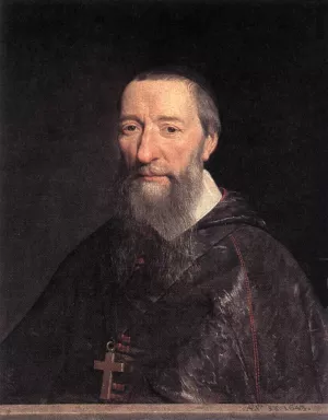 Portrait of Bishop Jean-Pierre Camus Oil painting by Philippe De Champaigne