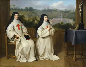 Portrait of mother Agnes and sister Angelique from the abbey of Port Royal des Champs by Philippe De Champaigne Oil Painting