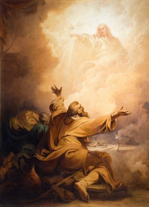 Christ Appearing To The Disciples At Emmaus by Philippe-Jacques De Loutherbourg Oil Painting