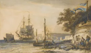 Cowes Castle, Isle Of Wight Oil painting by Philippe-Jacques De Loutherbourg