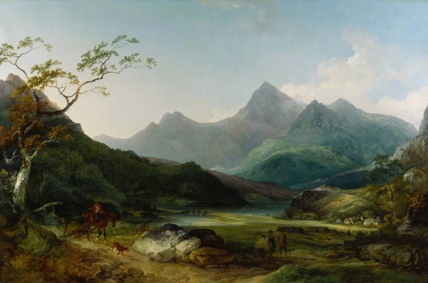 Snowdon from Capel Curig  by Philippe-Jacques De Loutherbourg - Hand-Painted Oil Painting Reproduction