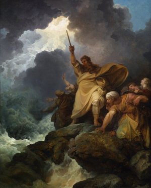 The Destruction of Pharaoh's Army by Philippe-Jacques De Loutherbourg Oil Painting