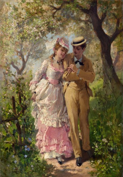 Spring  by Philippe-Jacques Linder - Hand-Painted Oil Painting Reproduction