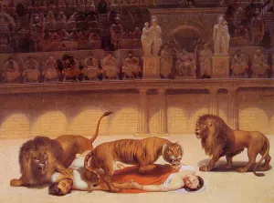 Le Tigre Arrive aux Deux Martyrs painting by Philippe Jacques Van Bree